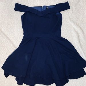 Navy off the shoulder dress